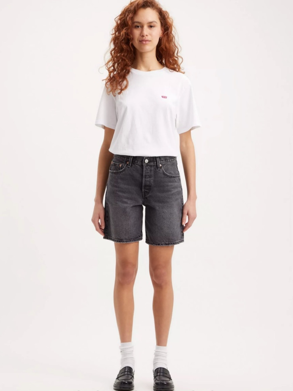 Levi's 501 90’s Women's Charcoal Black Denim Bermuda Shorts SZ 24